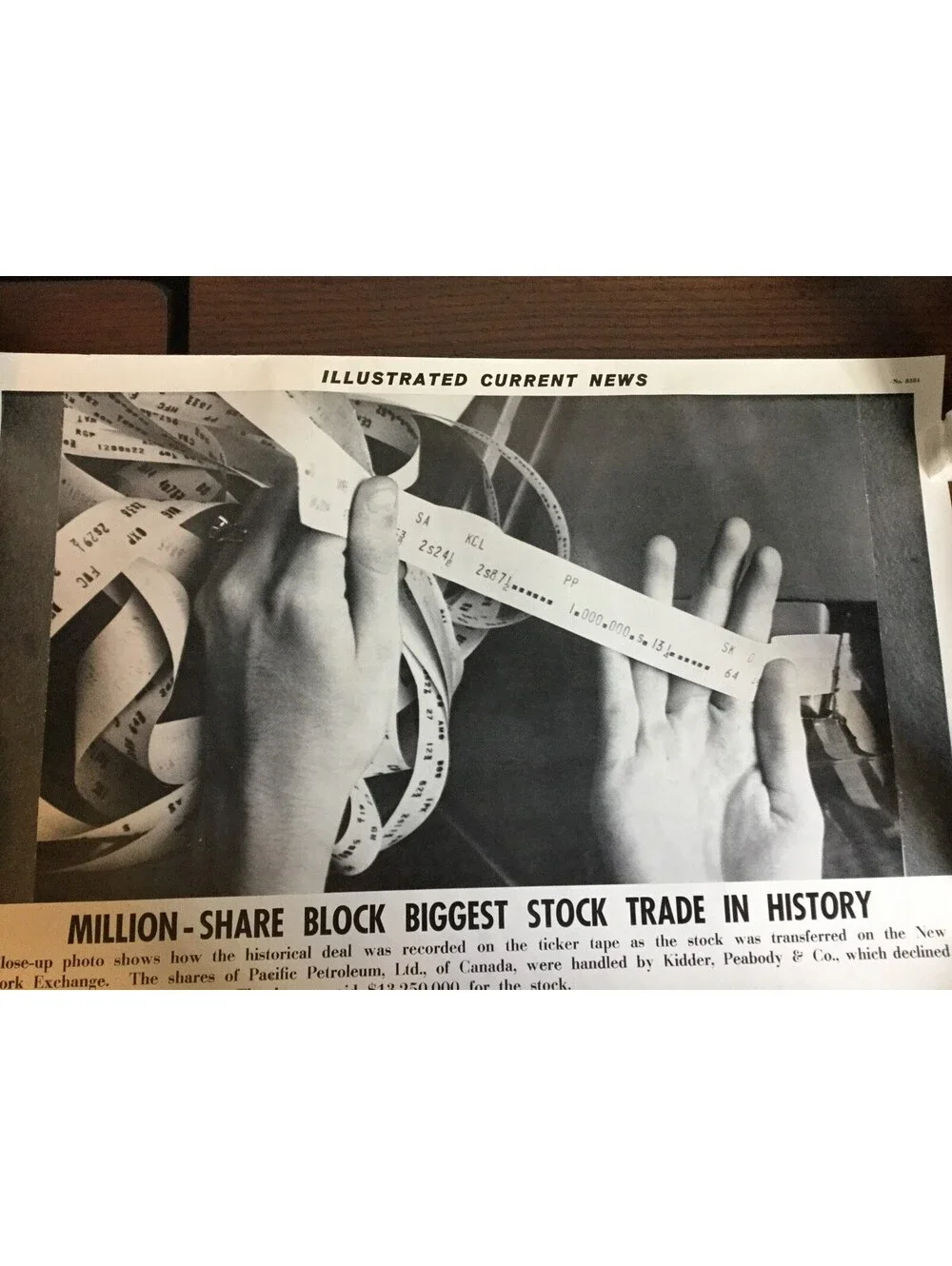 Illustrated Current News Stock Market Million Share Block Pacific Petroleum